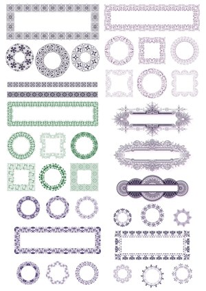 Ornate Decorative Vector Frames and Borders Collection Free Vector