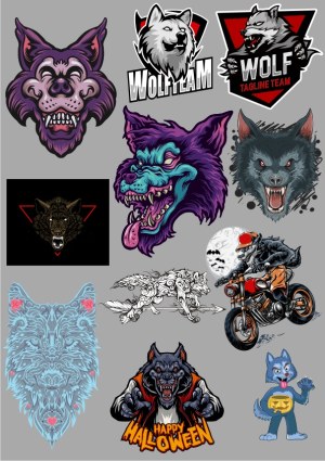Wolf-Themed Vector Logos and Illustrations Collection Free Vector
