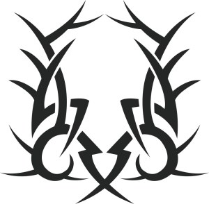 Symmetrical Black Tribal Thorn Design Vector Free Vector