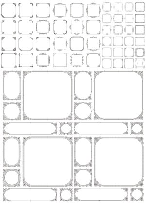 Collection of Decorative Vintage Square and Oval Frames Free Vector