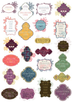 Floral Vintage Invitation and Greeting Card Frames Collection Free Vector