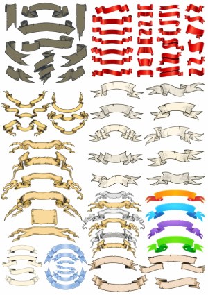 Collection of Decorative Vintage and Modern Ribbon Banners Free Vector
