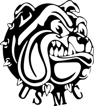 Angry Bulldog Mascot Head with Spiked Collar Free Vector