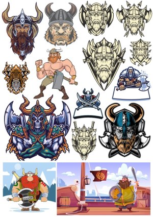 Viking and Warrior Vector Collection with Various Styles and Scenes Free Vector