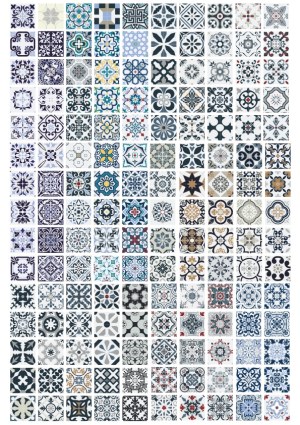 Collection of Decorative Vintage Mosaic Tile Patterns Free Vector
