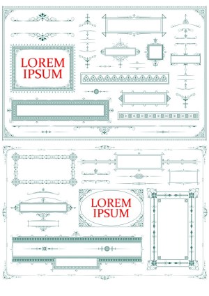 Ornate Vintage Frames and Borders Set Free Vector