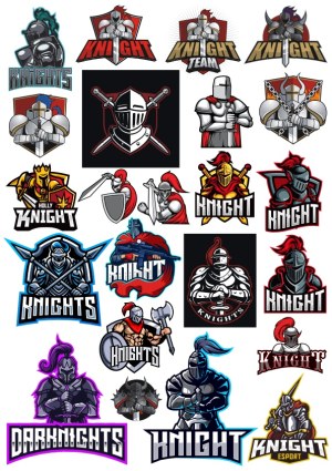 Set of Diverse Knight Mascot and Emblem Vector Designs Free Vector