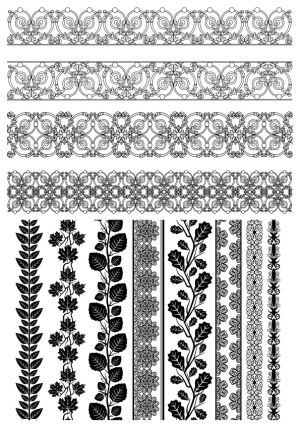 Decorative Floral and Ornamental Border Vector Set Free Vector