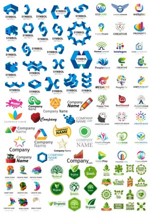 Abstract Geometric and Eco Friendly Business Logo Vectors Collection Free Vector