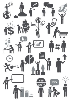 Business and Communication Icon Set Free Vector