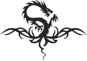 Tribal Dragon Silhouette Vector Design Free Vector