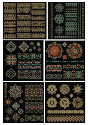 Ornate Vintage Decorative Borders and Mandalas Vector Set Free Vector