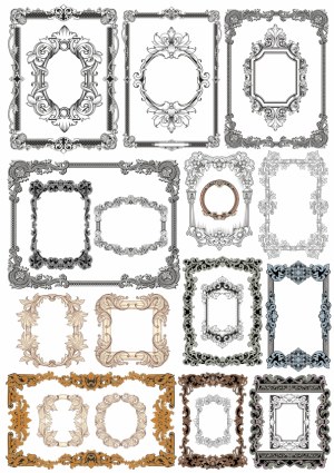 Vintage Ornate Decorative Frames Collection Free Vector