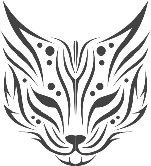 Abstract Tribal Cat Face Vector Design Free Vector