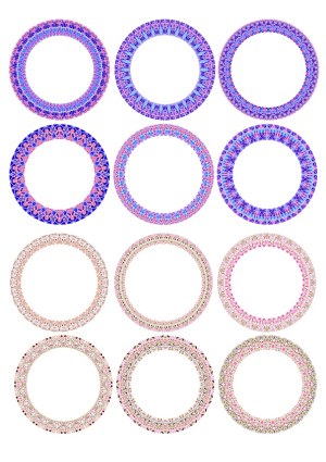 Geometric and Floral Circular Pattern Frames Collection Free Vector