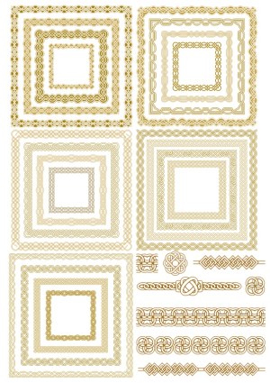 Decorative Gold Celtic Knot Borders and Dividers Vector Set Free Vector