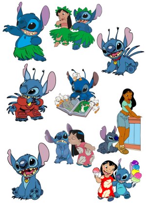 Cartoon Characters Stitch and Lilo Vector Collection Free Vector