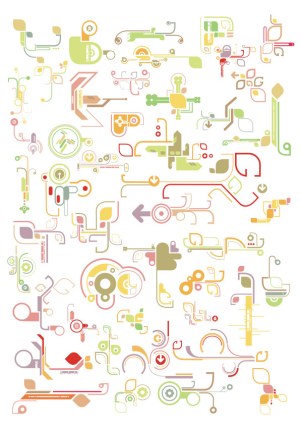 Abstract Geometric Digital Circuit Vector Elements Free Vector