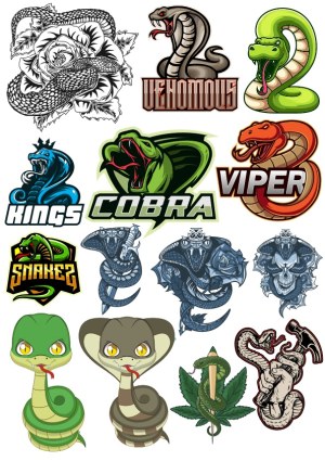 Collection of Cobra and Viper Snake Logos and Illustrations Free Vector