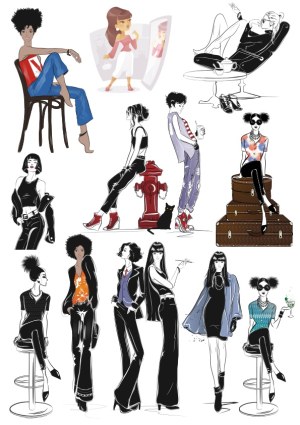 Fashion and Lifestyle Women Vector Illustrations Free Vector
