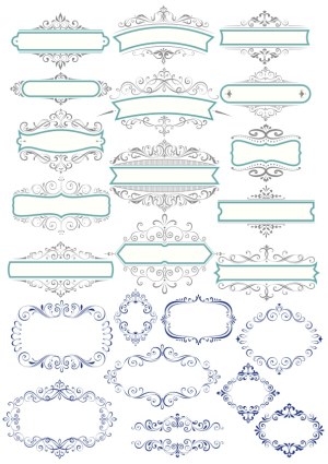 Ornate Vintage Decorative Frames and Borders Collection Free Vector