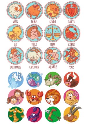 Hand-drawn and Cartoon Zodiac Signs Vector Set Free Vector