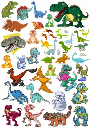 Collection of Colorful Cartoon Dinosaur Vectors Free Vector