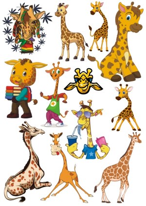 Cartoon and Realistic Giraffe Vector Illustrations Collection Free Vector
