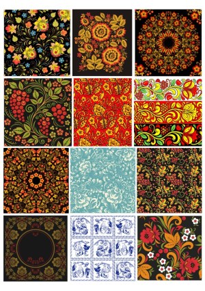 Collection of Traditional Floral and Ornamental Vector Patterns Free Vector
