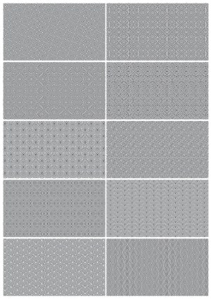 Set of Ten Abstract Geometric Line Patterns Free Vector
