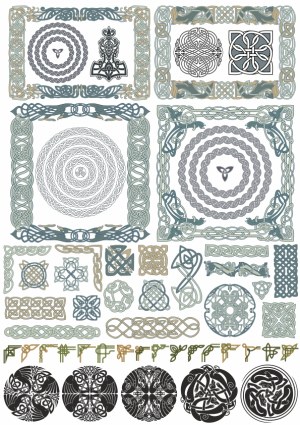 Celtic Knot and Nordic Style Ornamental Vector Elements Free Vector