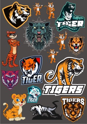 Collection of Tiger Mascot and Logo Vector Designs Free Vector