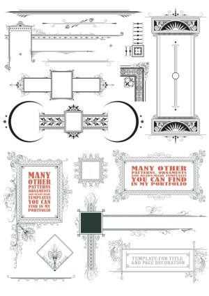 Vintage Ornamental Frames and Page Decoration Vector Elements Free Vector