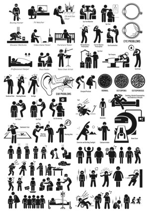 Medical and Occupational Health Icon Set Free Vector