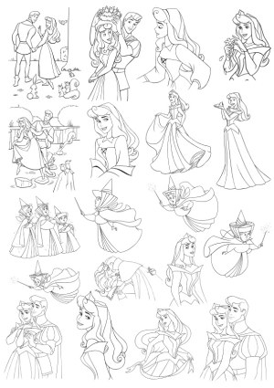 Princess and Prince Line Art Vector Collection Free Vector