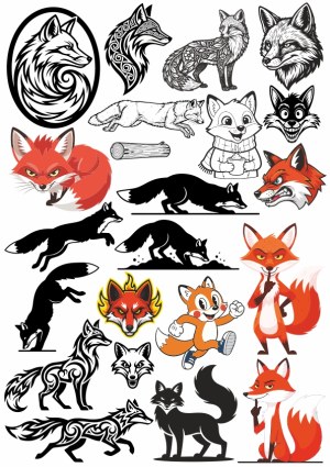 Collection of Fox Vector Illustrations in Various Styles Free Vector