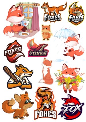 Collection of Cartoon Fox Characters and Gaming Logos Free Vector