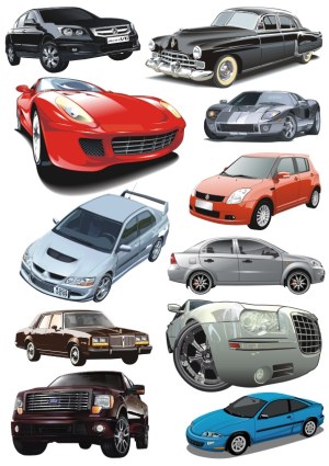 Collection of Various Vehicle Vector Illustrations Free Vector