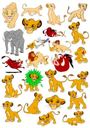 Lion King Inspired Cartoon Character Vector Collection Free Vector