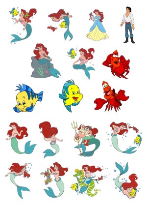 Collection of Cartoon Mermaid and Ocean Characters Vector Illustrations Free Vector