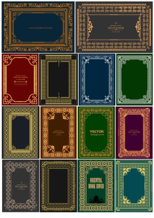 Ornate Vintage Invitation and Book Cover Frames Vector Set Free Vector