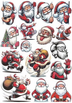 Various Santa Claus Cartoon Vector Illustrations Free Vector