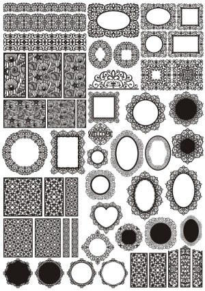 Decorative Vintage Floral Frames and Borders Vector Set Free Vector