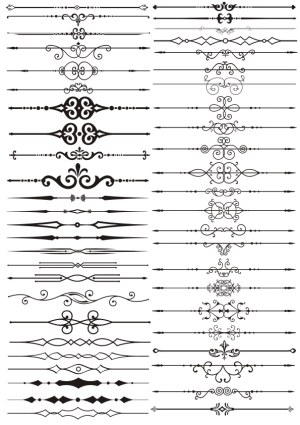 Ornamental Vintage Divider Lines and Borders Set Free Vector