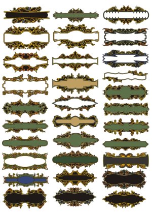 Ornate Vintage Decorative Frame and Banner Vector Set Free Vector