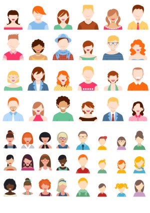 Collection of Diverse Flat Style Avatar Icons Free Vector