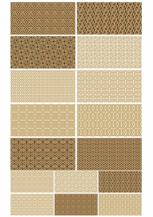 Collection of Elegant Gold and Black Seamless Geometric Patterns Free Vector