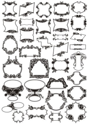 Vintage Decorative Frames and Borders Vector Set Free Vector