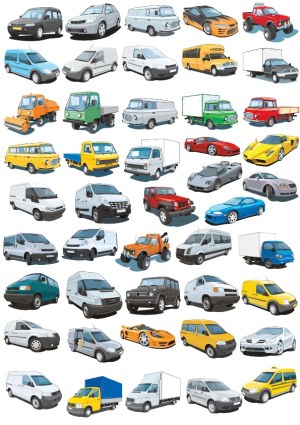 Collection of Various Vehicle Vector Illustrations Free Vector