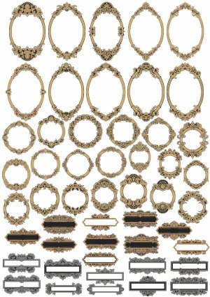 Vintage Baroque Oval and Rectangle Decorative Frames and Labels Free Vector